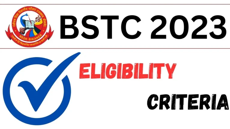 Rajasthan BSTC 2023 Eligibility Criteria